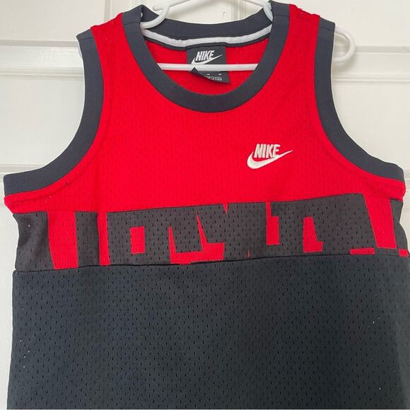 Nike Air Mesh Basketball Jersey Red Black White - Picture 2 of 5